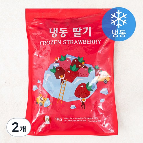 웰프레쉬 딸기 (냉동), 1kg, 2개