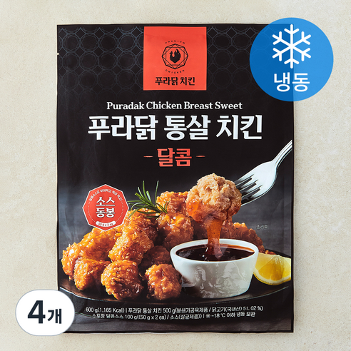 푸라닭 통살치킨 달콤 (냉동), 600g, 4개