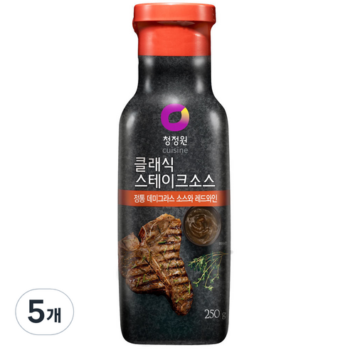청정원 클래식 스테이크소스, 5개, 250g