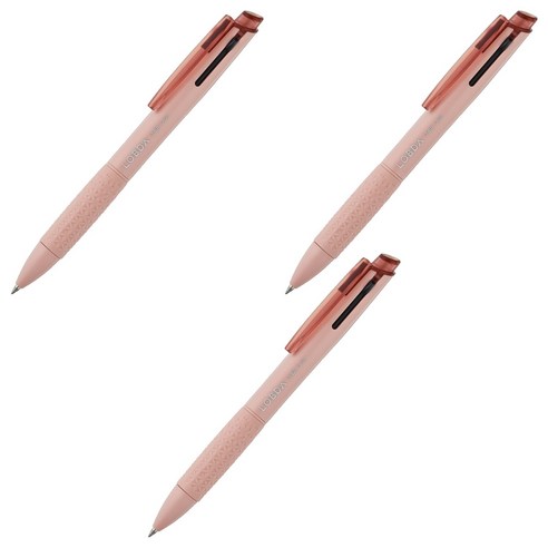 롭다 3색 볼펜 0.38mm, SOIL PINK, 3개