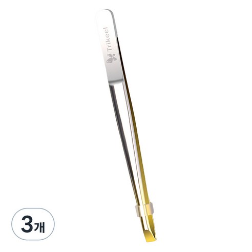 디엔오 고급 눈썹 족집게 멀티 화장 일자 핀셋, 3개, 실버