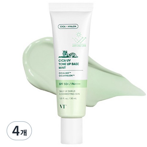 VT 시카 유브이 톤업 베이스 30ml, 민트, 4개