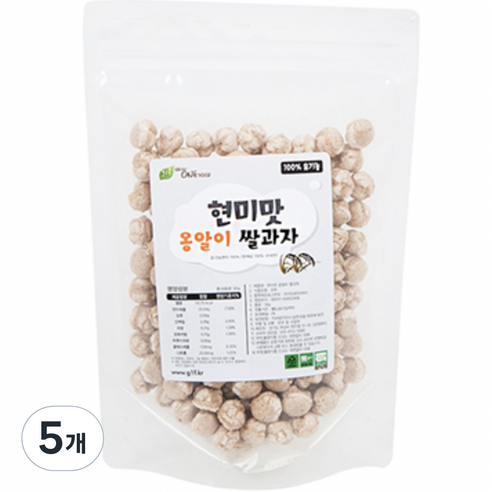 그린원푸드 유기농 옹알이 유아 쌀과자, 현미맛, 30g, 5개