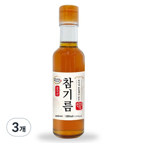 복이네먹거리 통깨로 만든 진한맛 참기름, 3개, 180ml