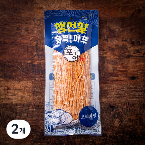 포구어 생선살 듬뿍 어포 오리지널, 80g, 2개
