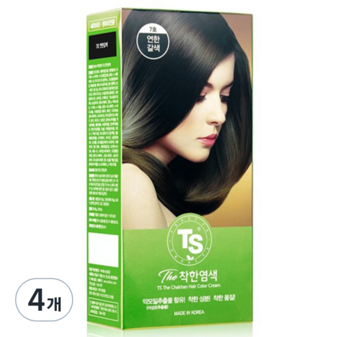 TS 더착한 염색, 7호 연한갈색, 4개