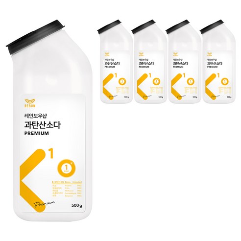 레인보우샵 K1 프리미엄 톡톡이 과탄산소다 세제, 500g, 5개