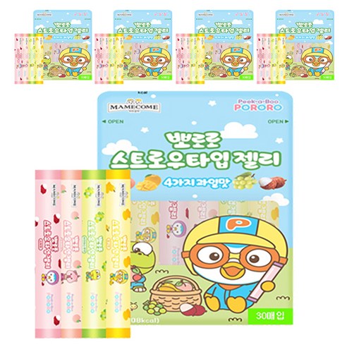 마미꼬미 뽀로로스트로우타입 젤리, 5세트, 600g