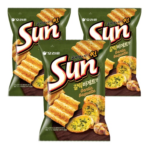 오리온 태양의 맛! 썬 갈릭바게트맛, 135g, 3개