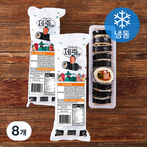 제주eat 스팸 김치볶음 김밥 (냉동), 220g, 8개