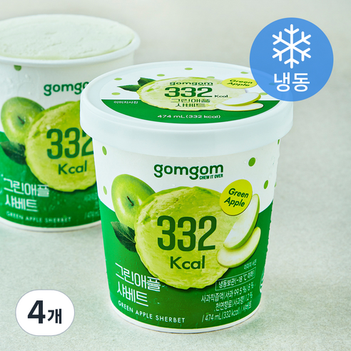 곰곰 그린애플샤베트 (냉동), 474ml, 1개입, 4개