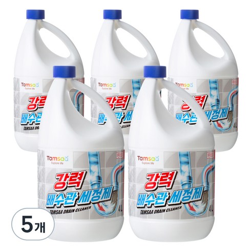 탐사 강력 배수관 세정제, 4L, 5개
