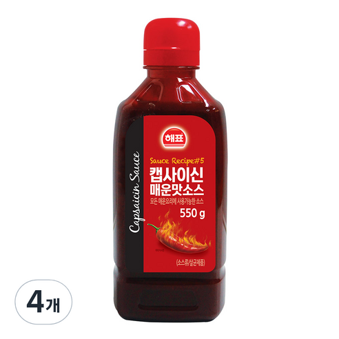 사조해표 캡사이신 매운맛소스, 550g, 4개