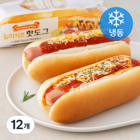 그린델리카 칠리치즈 핫도그 (냉동), 146g, 12개