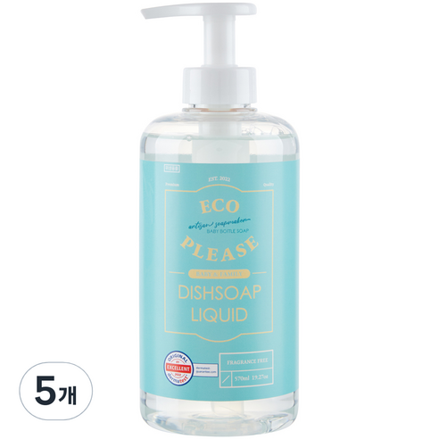 에코플리즈 젖병 세정제 & 주방 세제, 570ml, 5개