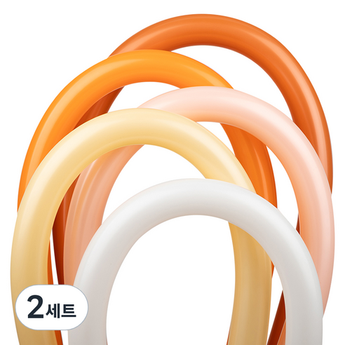 셈퍼텍스 요술풍선 5종 x 8p 세트 260s, 화이트, 피치, 파스텔메이트멜론, 오렌지, 썬셋오렌지, 2세트