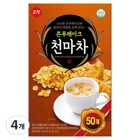 고향 콘푸레이크 천마차, 18g, 50개입, 4개