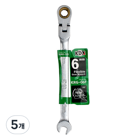 케이디와이 플렉시블 기어렌치 6mm KRG-06F, 5개