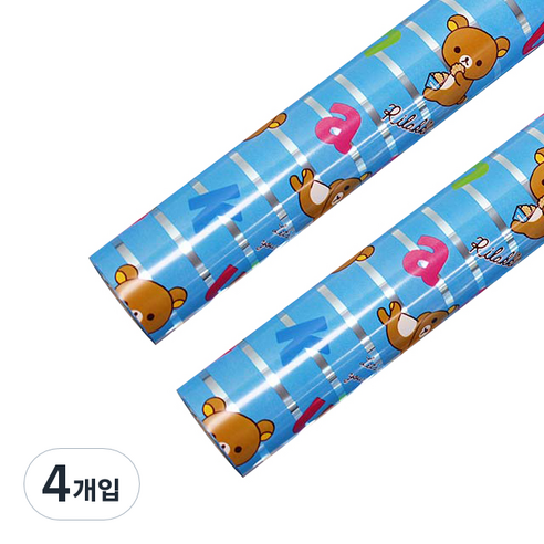 솔로몬샵 코코 뉴리락쿠마 비닐롤포장지 대 18m, 블루, 4개입