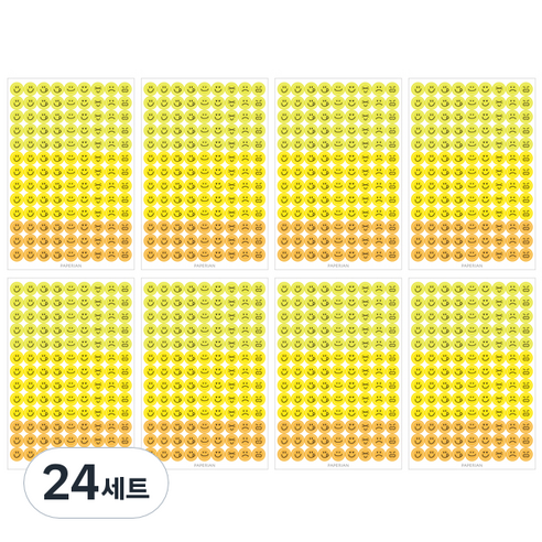 페이퍼리안 컬러 팔레트 페이스 스티커세트, 01, 1개입, 24세트