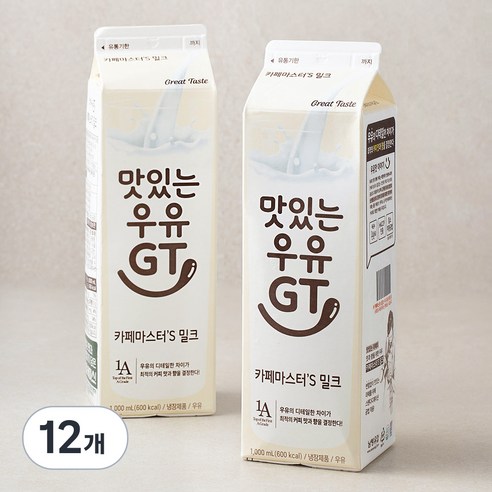남양유업 맛있는우유GT 카페마스터S 밀크, 1L, 12개