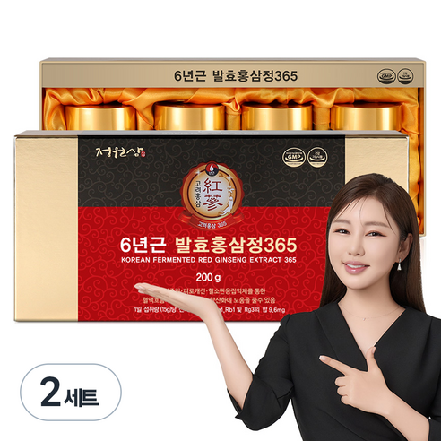 정원삼 6년근 발효홍삼정365 + 쇼핑백, 800g, 2세트