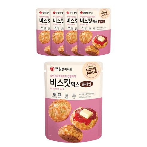 큐원 홈메이드 비스킷믹스 플레인, 250g, 5개