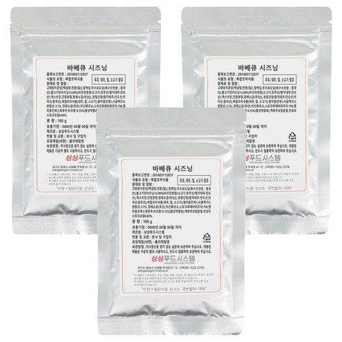 상상시즈닝 바베큐 시즈닝, 100g, 3개
