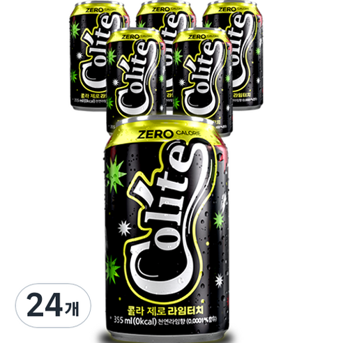 콜라이트 제로 라임터치 탄산음료, 24개, 355ml