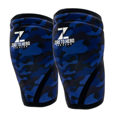제로투히어로 네오프렌 헬스 무릎보호대 7mm BLUE CAMO, 1세트, BLUECAMO
