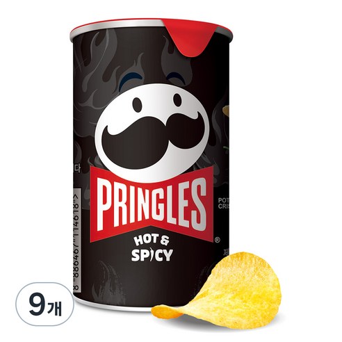 켈로그 프링글스 핫 앤 스파이시, 53g, 9개
