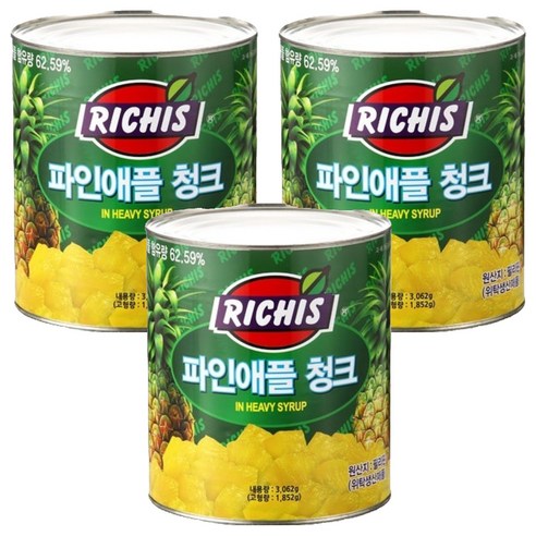(주)동서 파인애플청크 캔, 3062g, 3개