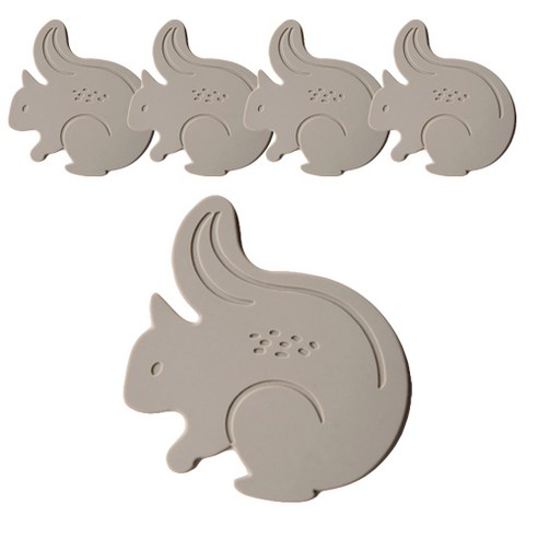 제이큐리빙 실리콘 컵받침 티코스터 5p, 다람쥐