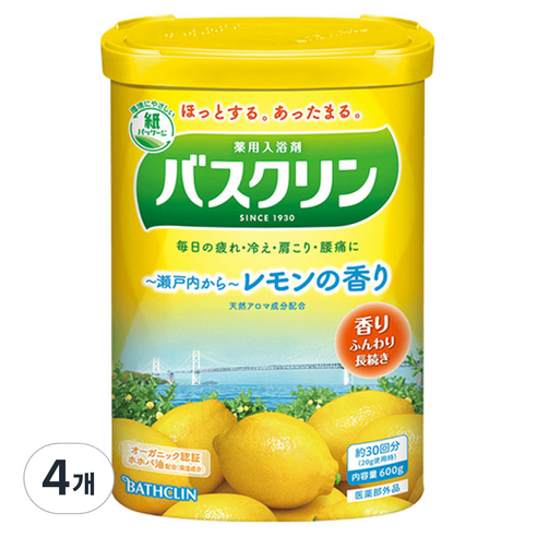 바스크린 입욕파우더 레몬, 600g, 4개