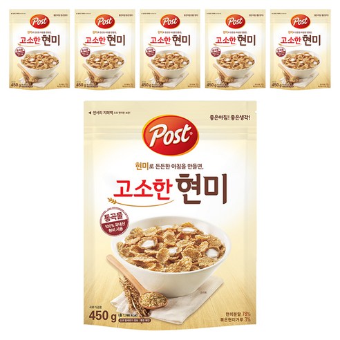 포스트 통곡물 고소한 현미 시리얼, 450g, 6개