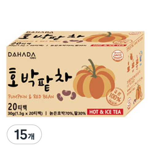 다하다 호박팥차, 1.5g, 20개입, 15개