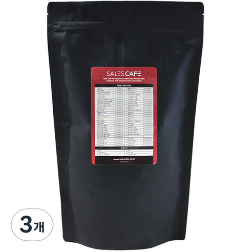 세일즈카페 블렌드 원두커피 연한맛, 프렌치프레스, 1kg, 3개