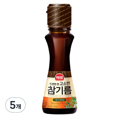 해표 고소한 참기름, 5개, 55ml
