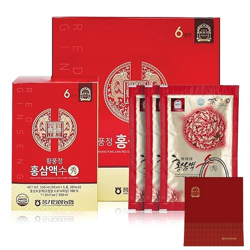황풍정 6년근 홍삼액 수 + 쇼핑백, 2.1L, 1박스