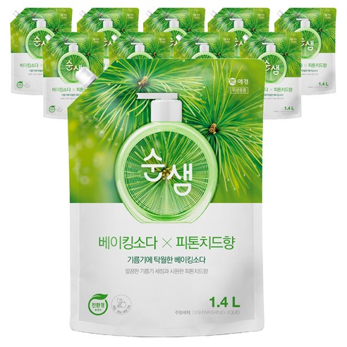 순샘 베이킹소다 피톤치드 리필 세제, 1.4L, 10개