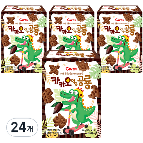 청우식품 카카오먹은 공룡, 60g, 24개