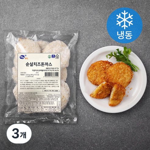 하늘푸드 순살 치즈돈까스 10p (냉동), 800g, 3개