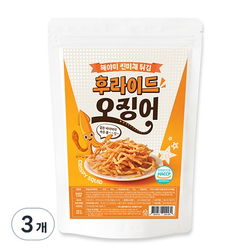 해야미 후라이드 오징어 튀김, 80g, 3개