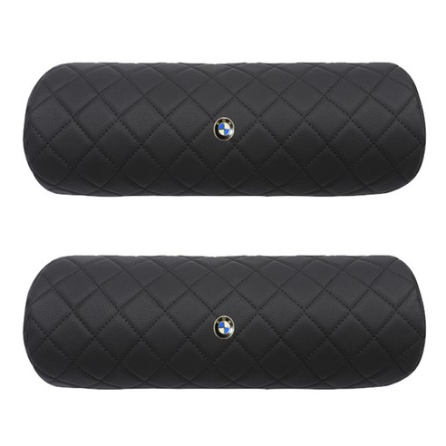 에르미 차량용 목쿠션 자동차 전체퀄팅, BMW+블랙, 2개