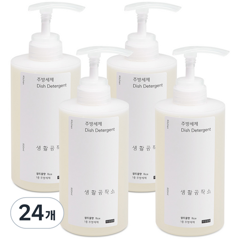 생활공작소 주방세제 쌀뜨물향, 500ml, 24개