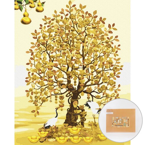 아트조이 DIY 명화 그리기 세트 40 x 50 cm 세로형, 황금돈나무