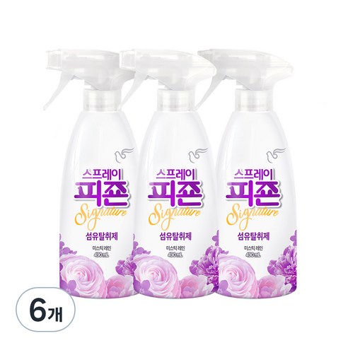 스프레이 피죤 섬유탈취제 강력탈취 시그니처, 490ml, 6개, 미스틱레인향