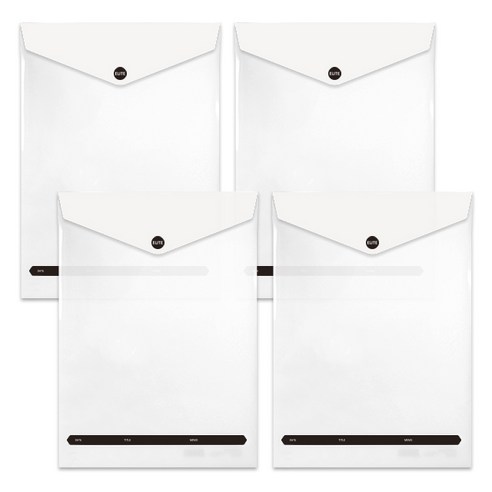 투영디자인 세로봉투 엘리트 파일, 화이트, 4개