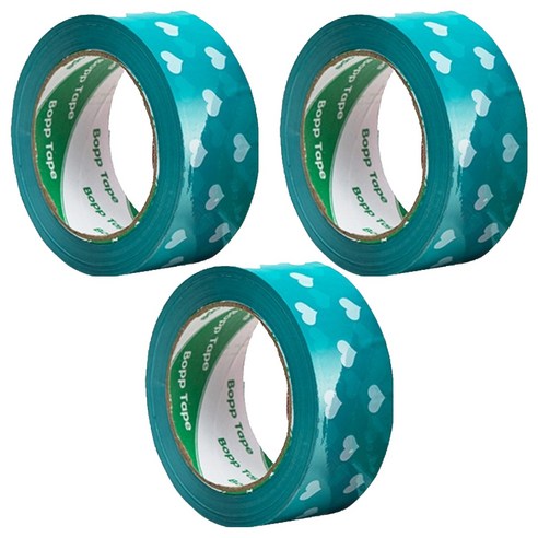 에이러블 포장용 박스테이프 45mm x 100m B0210, 6 블루하트, 3개