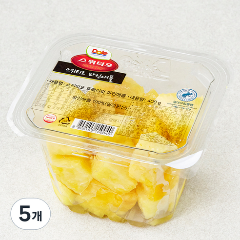 스위티오 후레쉬컷 파인애플, 400g, 5개